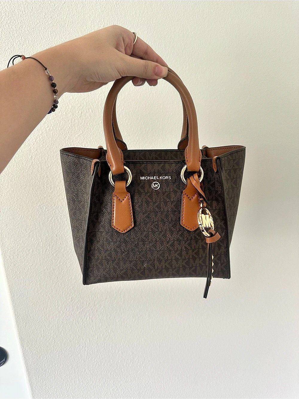Michael Kors Mercer Medium Logo and Leather Accordion Crossbody Bag Accordion